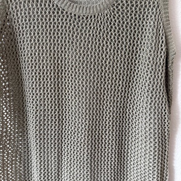 Derek Lam Open Stitch Army Green Wet Sand Crochet Tank Top Size L - Picture 3 of 7